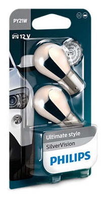 Autožárovka PY21W Philips 12496SVB2, SilverVision 2ks v balení