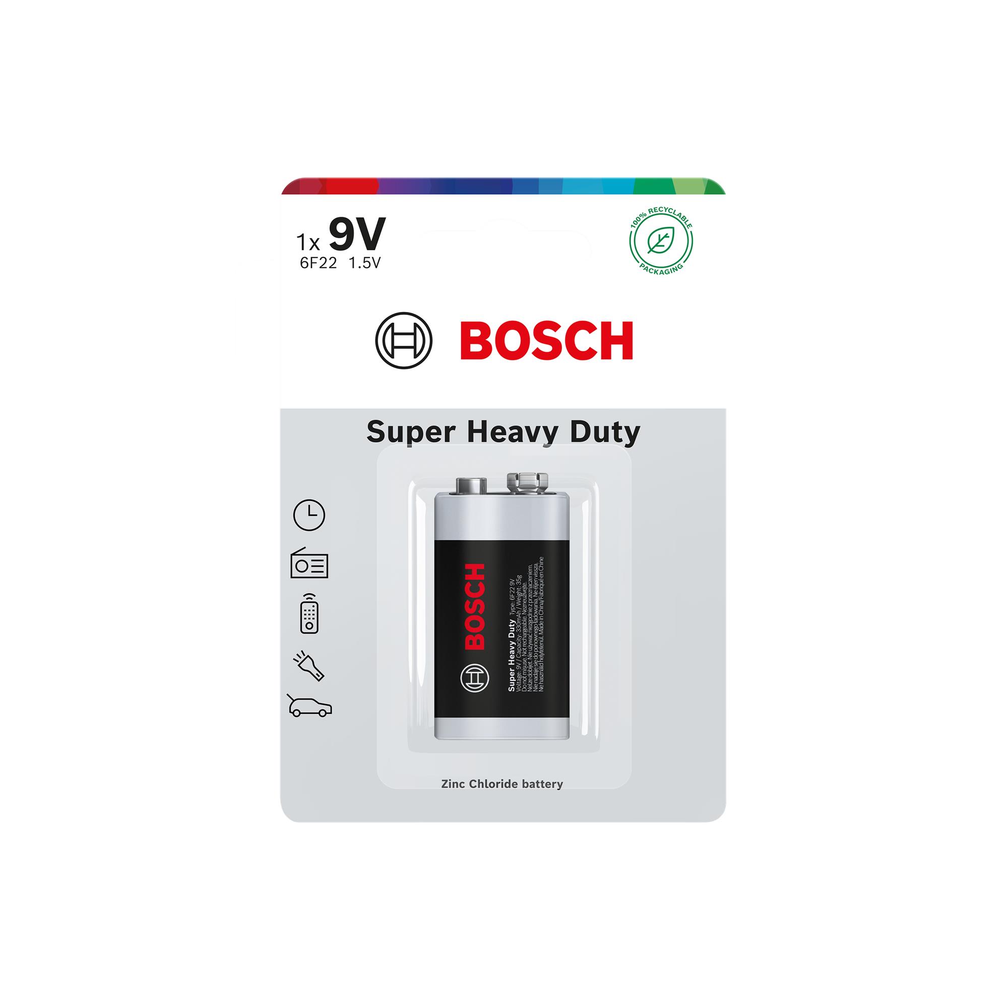 Baterie Bosch 6F22SHD1B/00 Super Heavy Duty 9V 1 ks