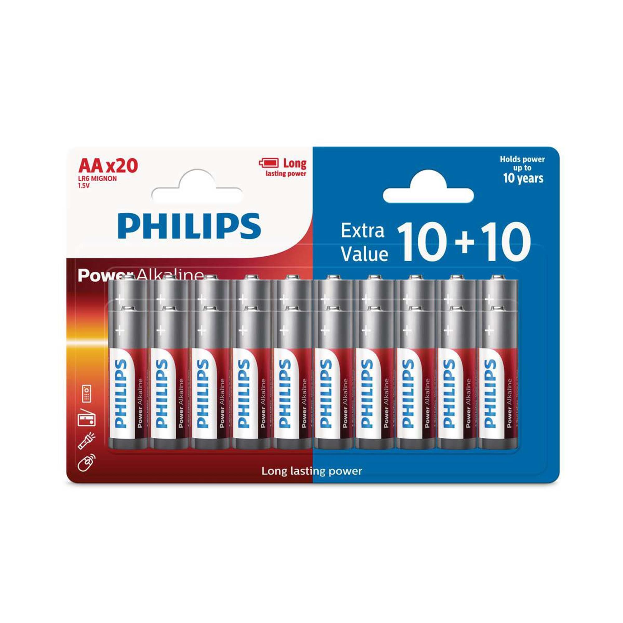 Baterie Philips LR6P20BP/10 Power Alkalická AA 10+10-blister PROMO