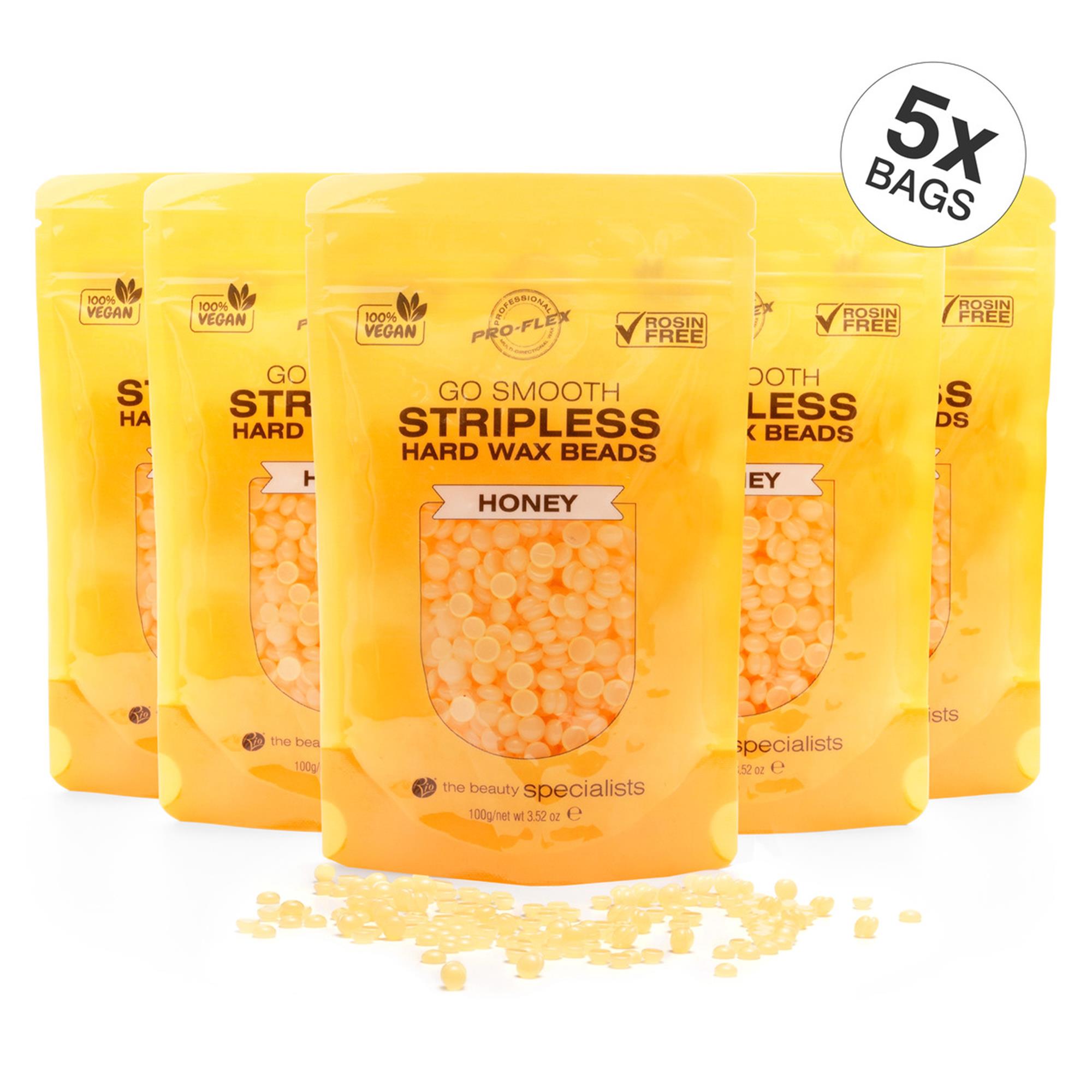 RIO Stripless hard wax beads 5x100g, HONEY