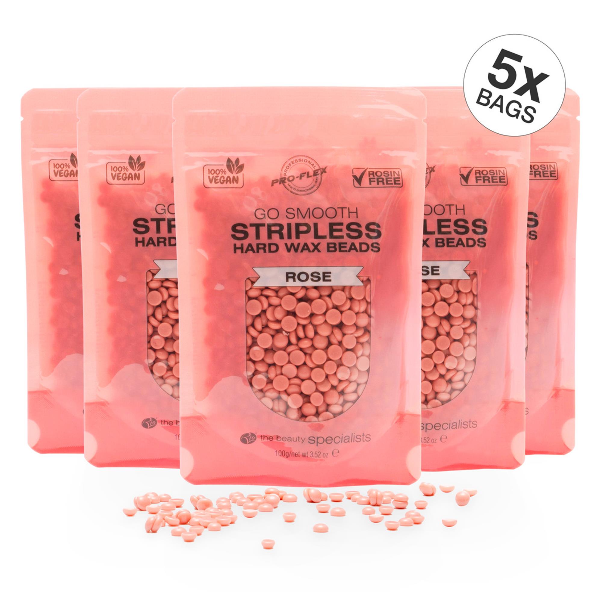 RIO Stripless hard wax beads 5x100g, ROSE